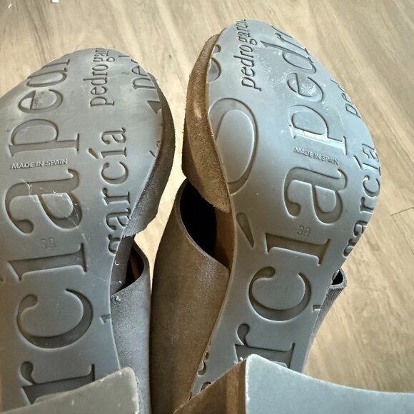 Pedro Garcia Brown Suede Peep Toe Cutout Block Heel Booties Size 39 (US 9) - Picture 6 of 6